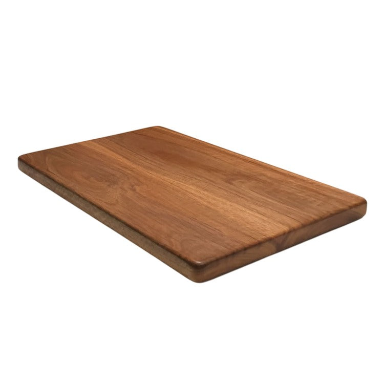 Large size chef series wooden chopping board displayed from side angle