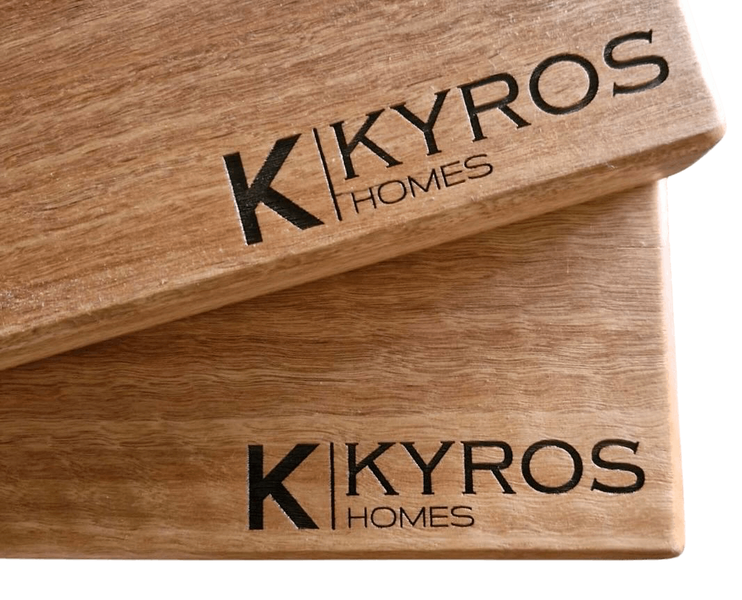 Lite timber corporate gift chopping board for Kyros Home developers