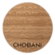 A round hardwood board custom made for Chobani
