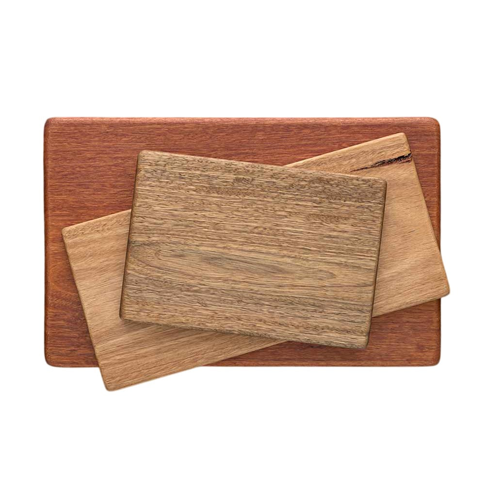 Three board set of professional series wooden cutting boards